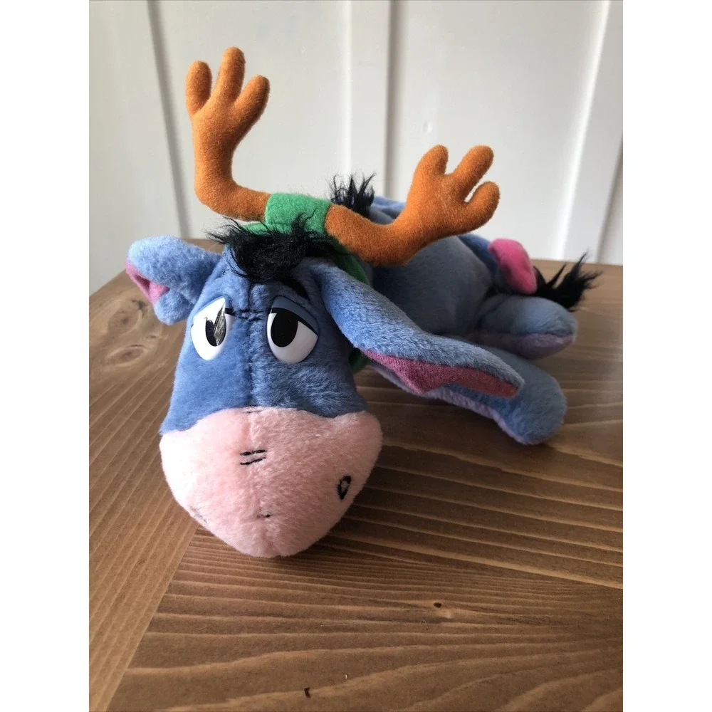 Eeyore Reindeer Bean Bag Plush ~ Disney Store ~ Christmas Toy ~ Winnie Pooh